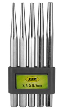 Garnitura konusnih izbijača 3-7 mm na plastičnom nosaču 5/1 JBM